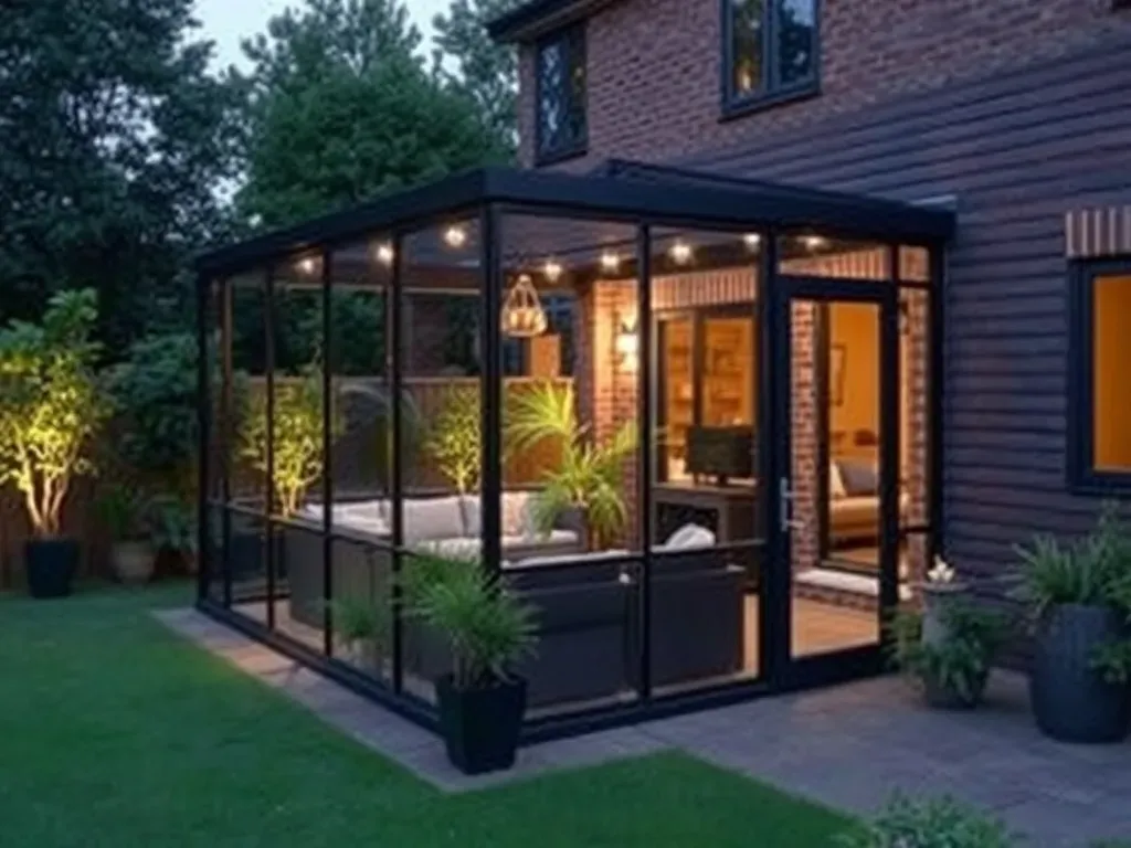 Szklana zabudowa tarasu